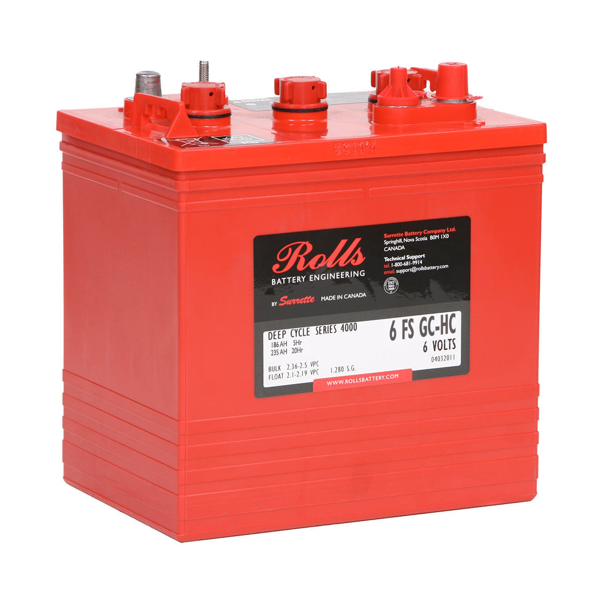 rolls battery front